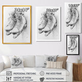 Hockey Skates In Grey - Sport Hockey Canvas Wall Art