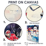 Red Hockey Players In Canada I - Sport Hockey Canvas Wall Art