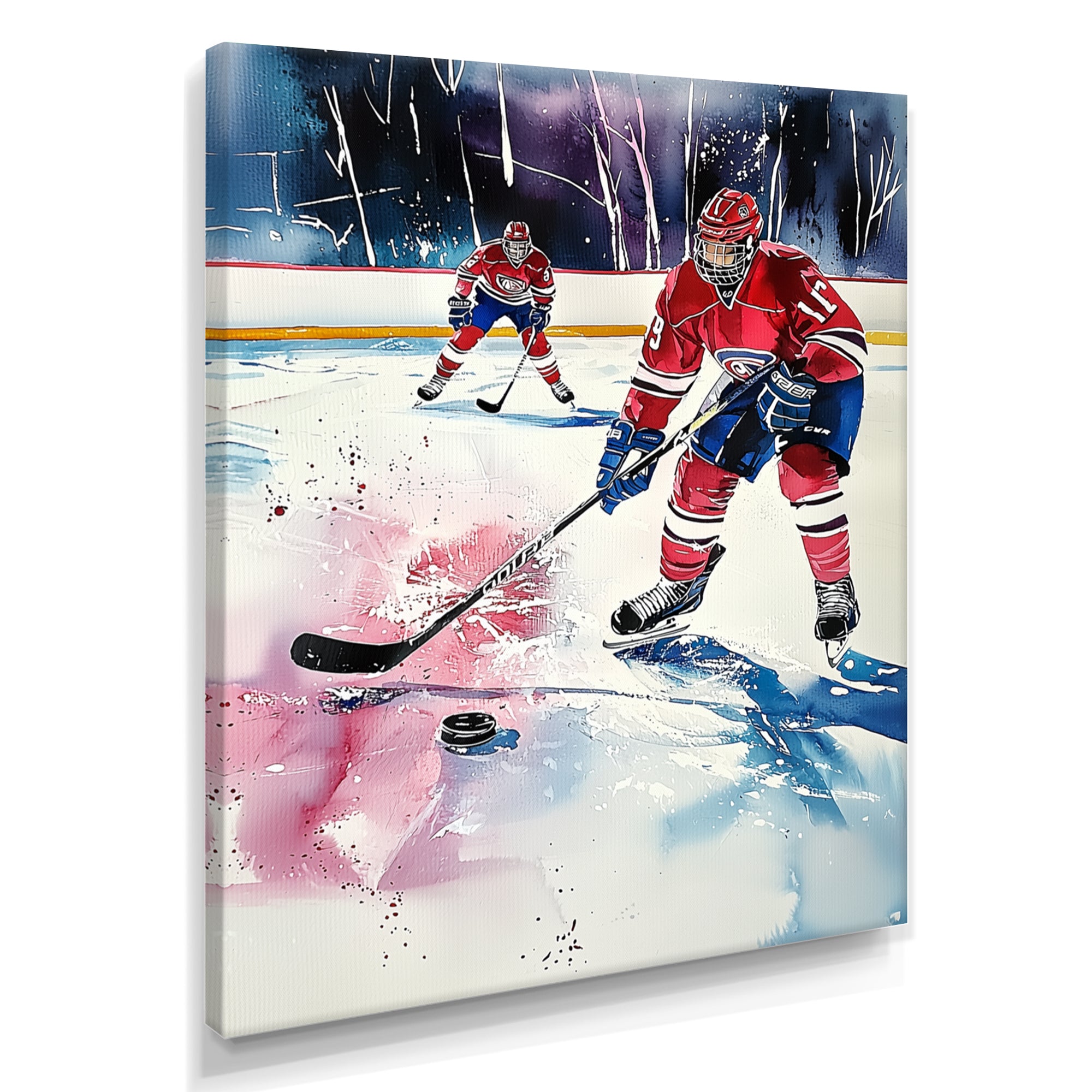 Hockey Players In Montreal - Sport Hockey Canvas Wall Art