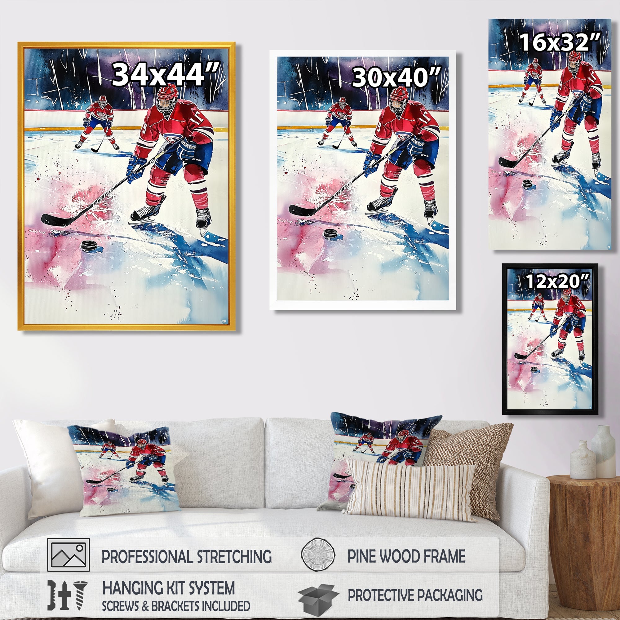 Hockey Players In Montreal - Sport Hockey Canvas Wall Art