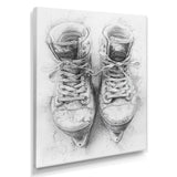Hockey Skates In Grey And Tones - Sport Hockey Canvas Wall Art