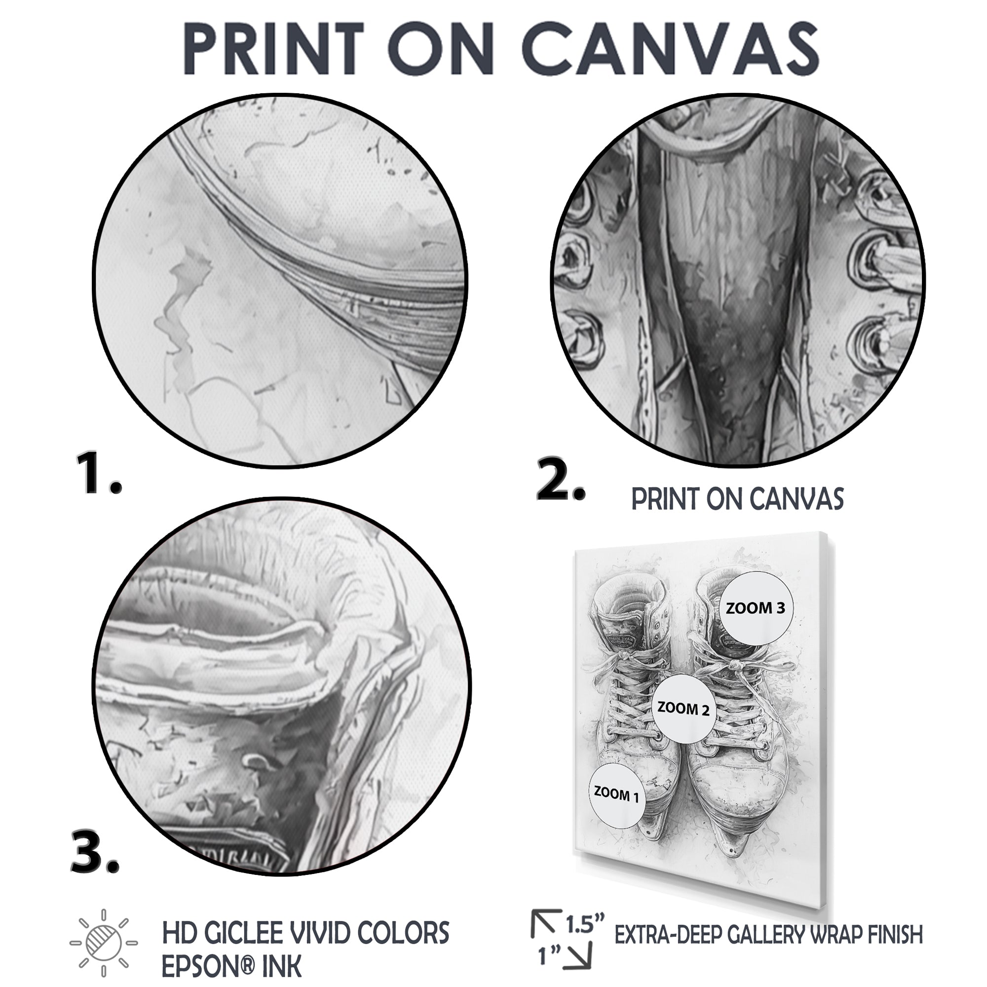 Hockey Skates In Grey And Tones - Sport Hockey Canvas Wall Art