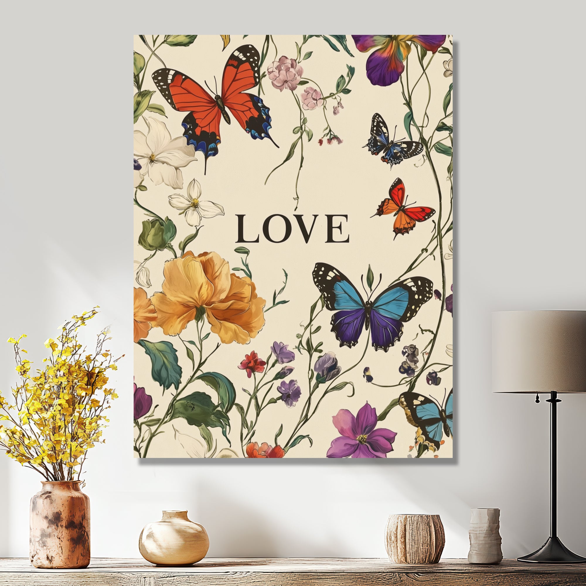 Love Butterflies In Blue And Orange Tones - Butterfly Wall Art Prints