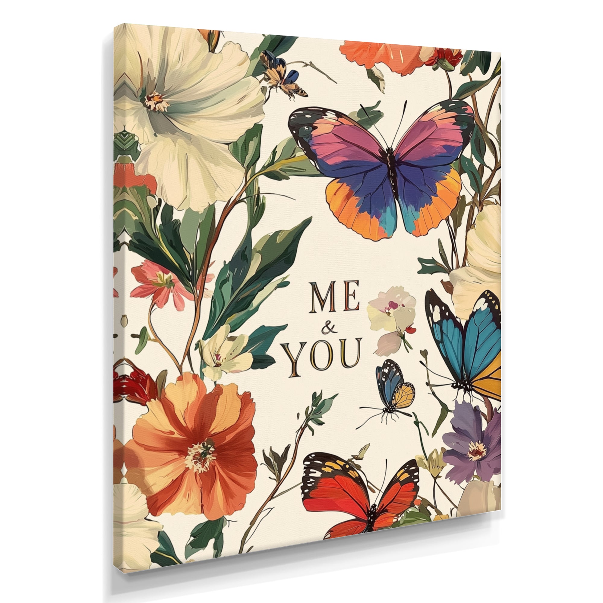 Love Butterflies In Blue And Pink Tones - Blue Butterfly Wall Art