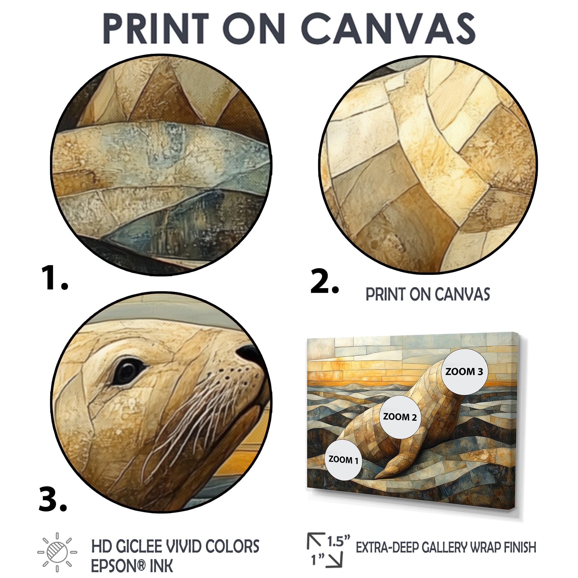 Inuit Seal In Yellow And Brown Tones - Modern Wall Art