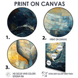 Whales In Blue And Yellow Tones - Whale Large Canvas Wall Art