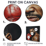 Red Mike Tyson Boxing Gloves Up Portrait - Sport Boxing Canvas Wall Art