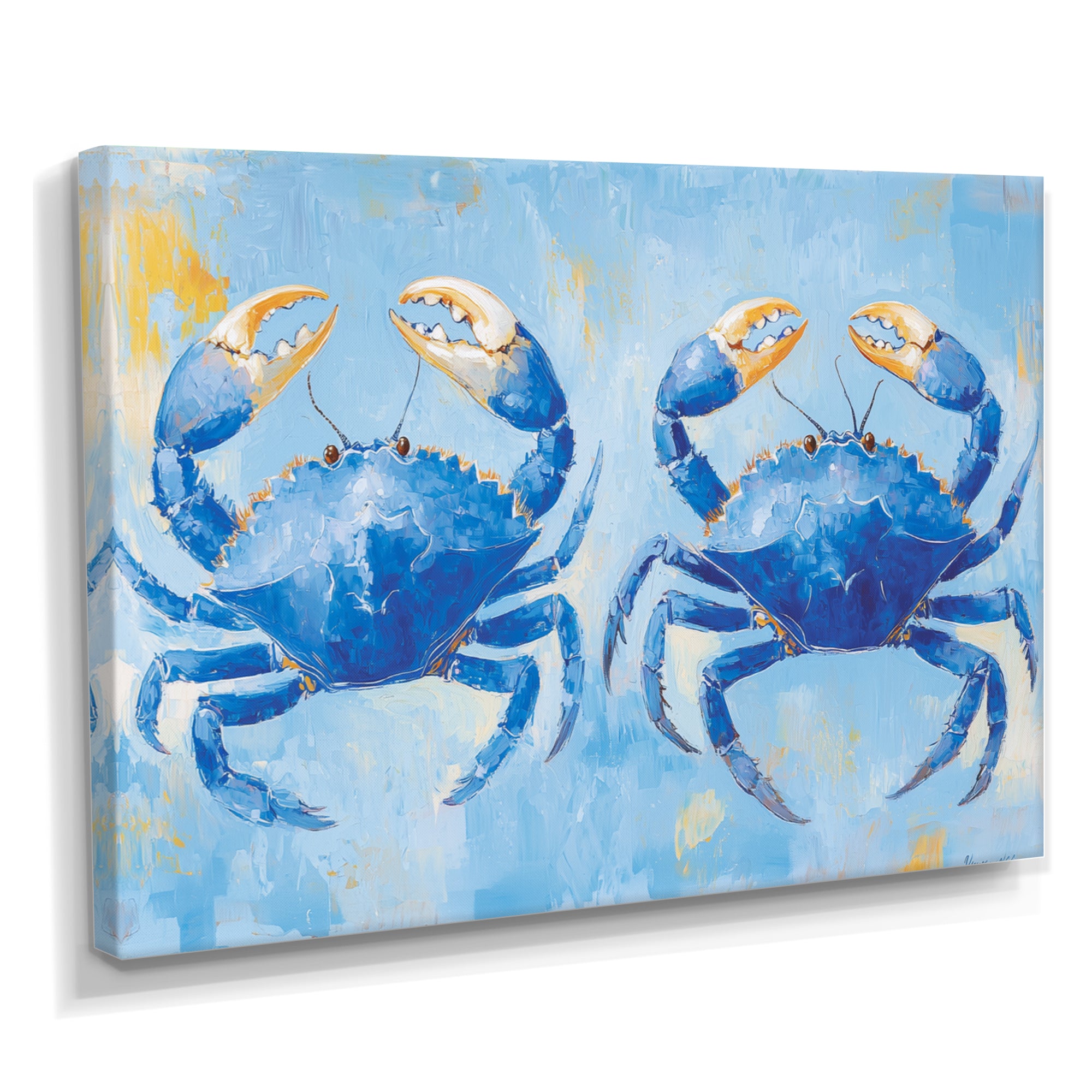 Coastal Blue Crab Battle - Crab Wall Decor