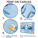 Coastal Blue Crab Battle - Crab Wall Decor