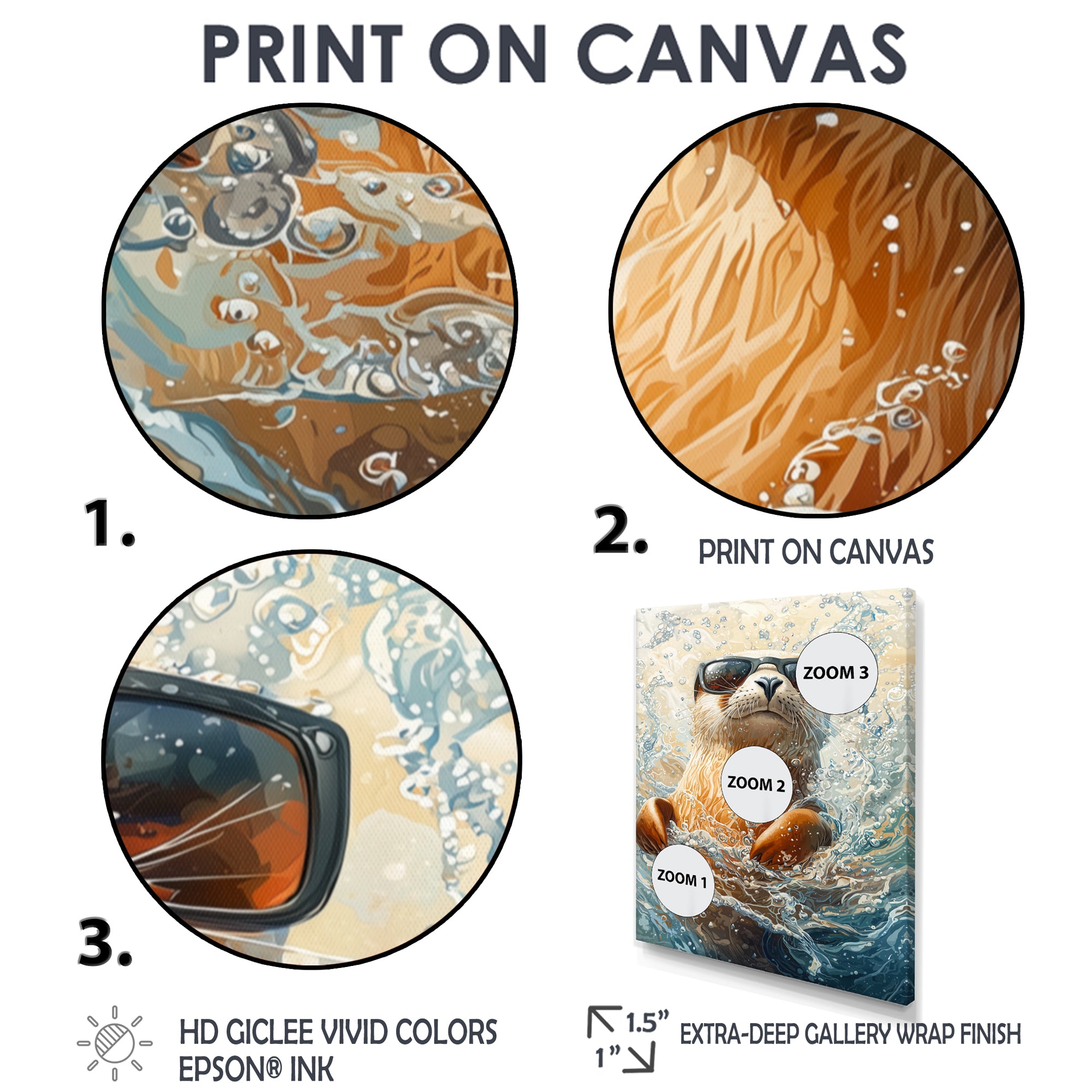 Purple Seal With Glasses In The Ocean - Seal Canvas Wall Art