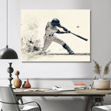 Grey Baseball Minimal Swing Ii Accented With - Sport Baseball Canvas Wall Art