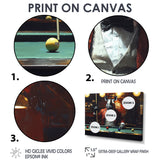 Red Rhino Playing Pool - Billiards Canvas Wall Art