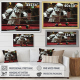 White Stormtrooper Playing Pool Billard I - Billiards Canvas Wall Art