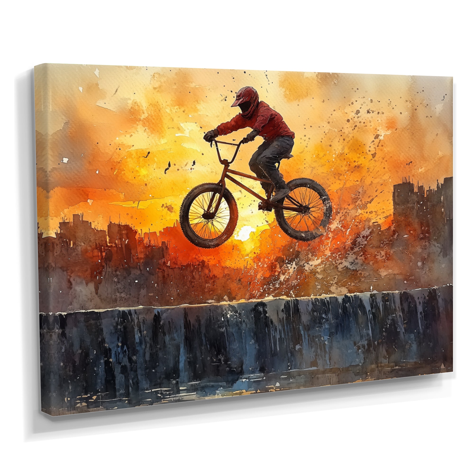 Orange BMX Legacy - Cycling Canvas Wall Art
