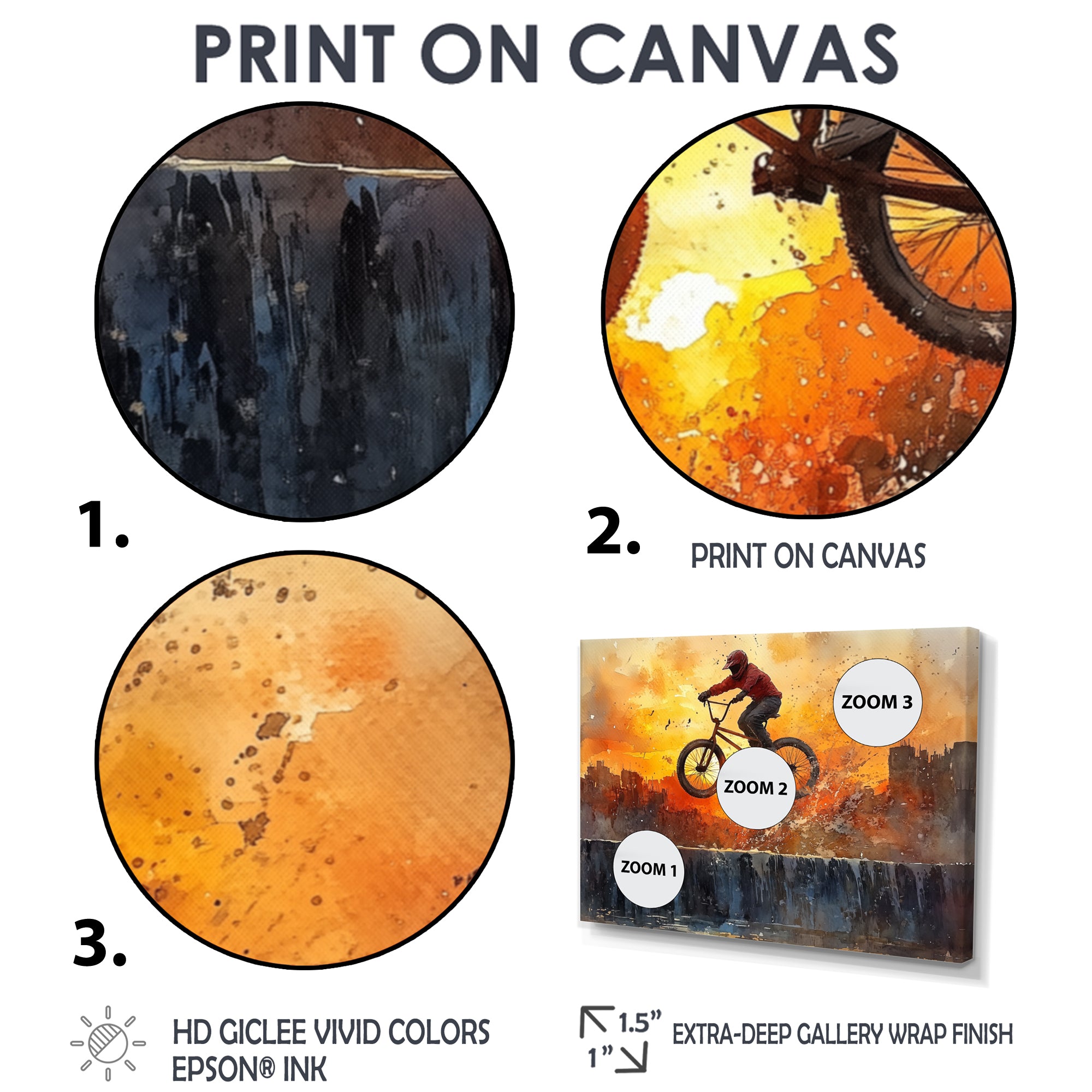 Orange BMX Legacy - Cycling Canvas Wall Art