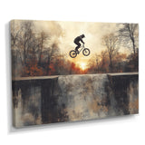 Black Street BMX Bike Tricks - Cycling Canvas Wall Art