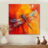 Orange Yellow Dragonfly's Breath - Dragonfly Wall Art Prints
