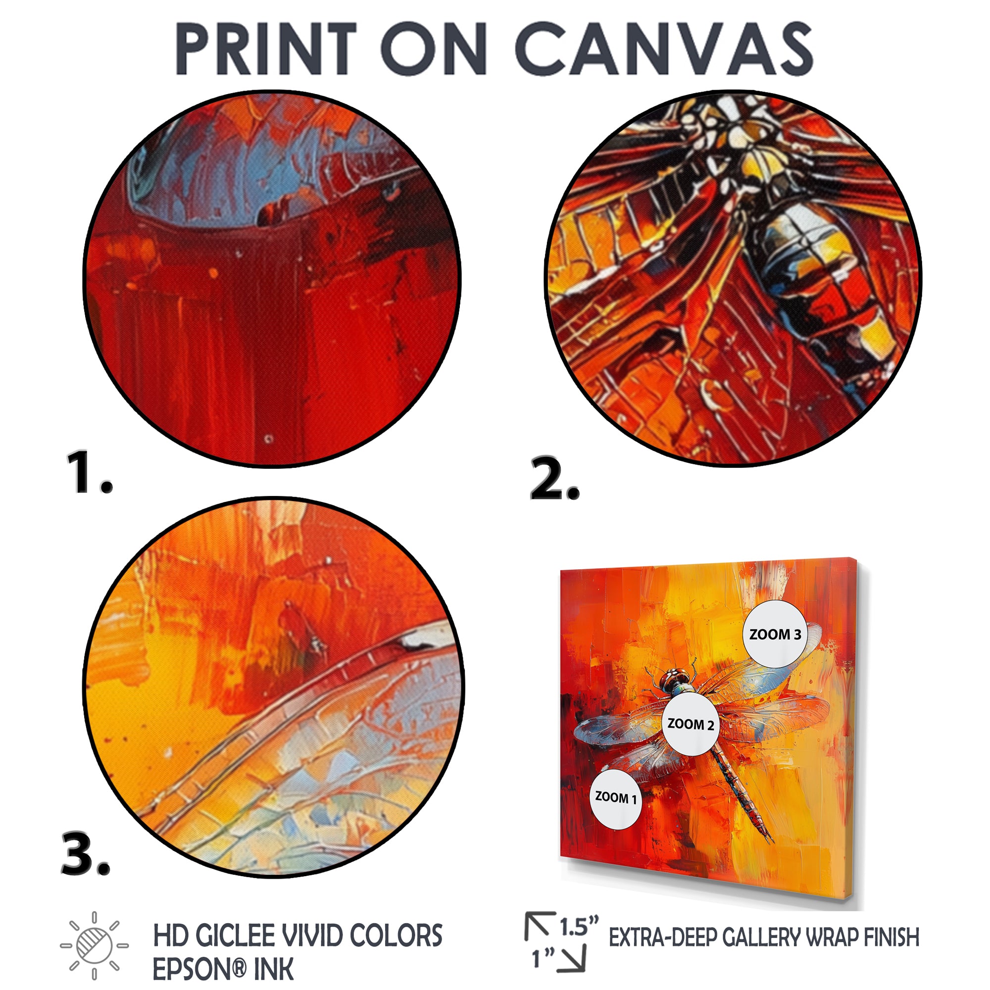 Orange Yellow Dragonfly's Breath - Dragonfly Wall Art Prints