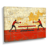 Red And Gold Ping Pong Competition - Sport Pingpong Canvas Wall Art