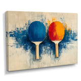 Blue Paddle Frenzy - Sport Pingpong Canvas Wall Art
