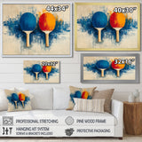 Blue Paddle Frenzy - Sport Pingpong Canvas Wall Art