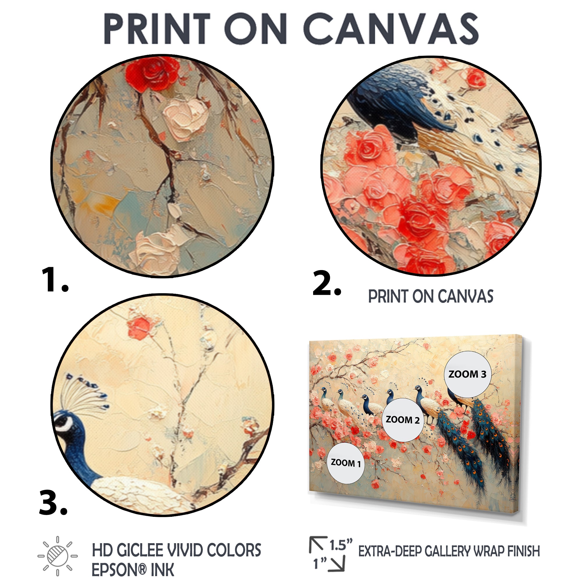 Pink And Blue Classic Peacocks Reunion - Peacock Wall Decor