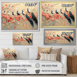 Pink And Blue Classic Peacocks Reunion - Peacock Wall Decor