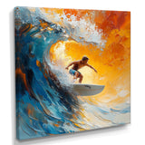 Blue Surfing Competition I - Surfing Canvas Wall Art