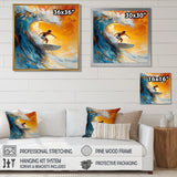 Blue Surfing Competition I - Surfing Canvas Wall Art