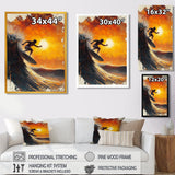 Yellow Surfing Competition - Surfing Canvas Wall Art