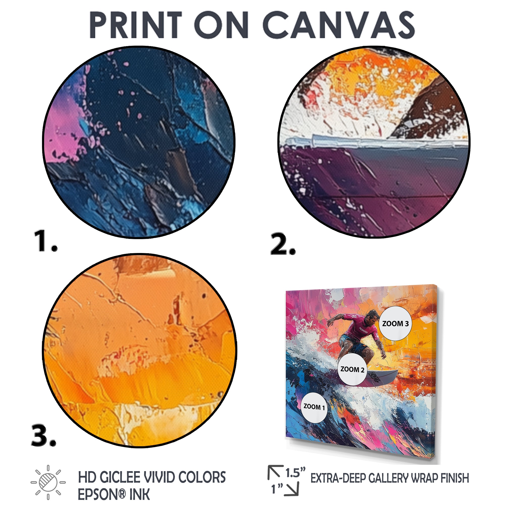 Pink Surfing Competition I - Surfing Canvas Wall Art