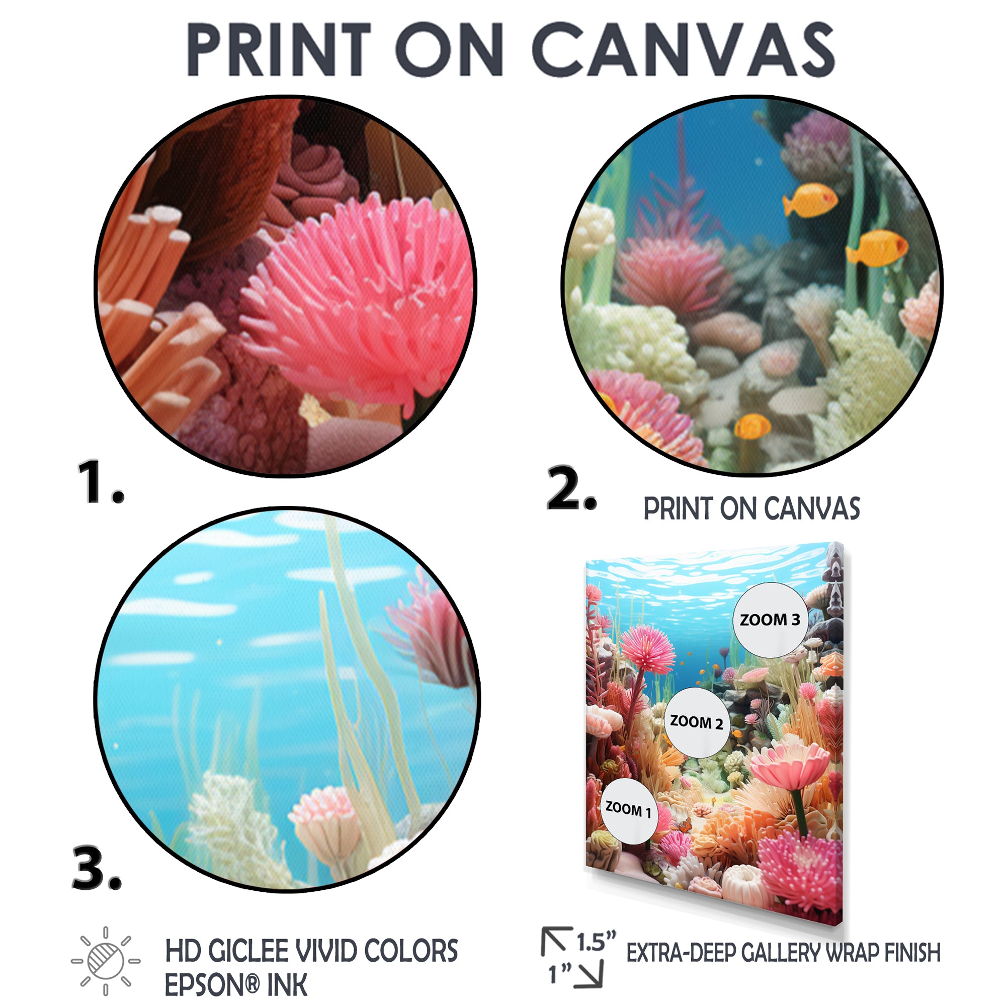 Pink Oceanic Coral Floral Dreams - Blue Coral Wall Art