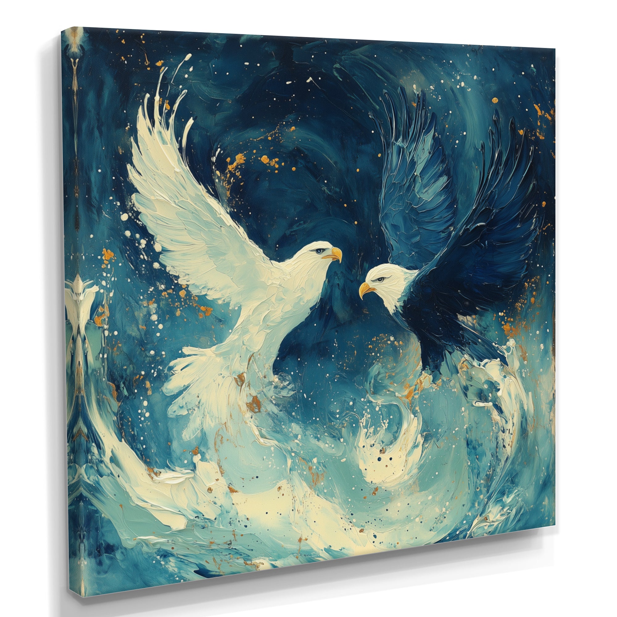 White Eagle Odins Eagles - Eagle Large Canvas Wall Art