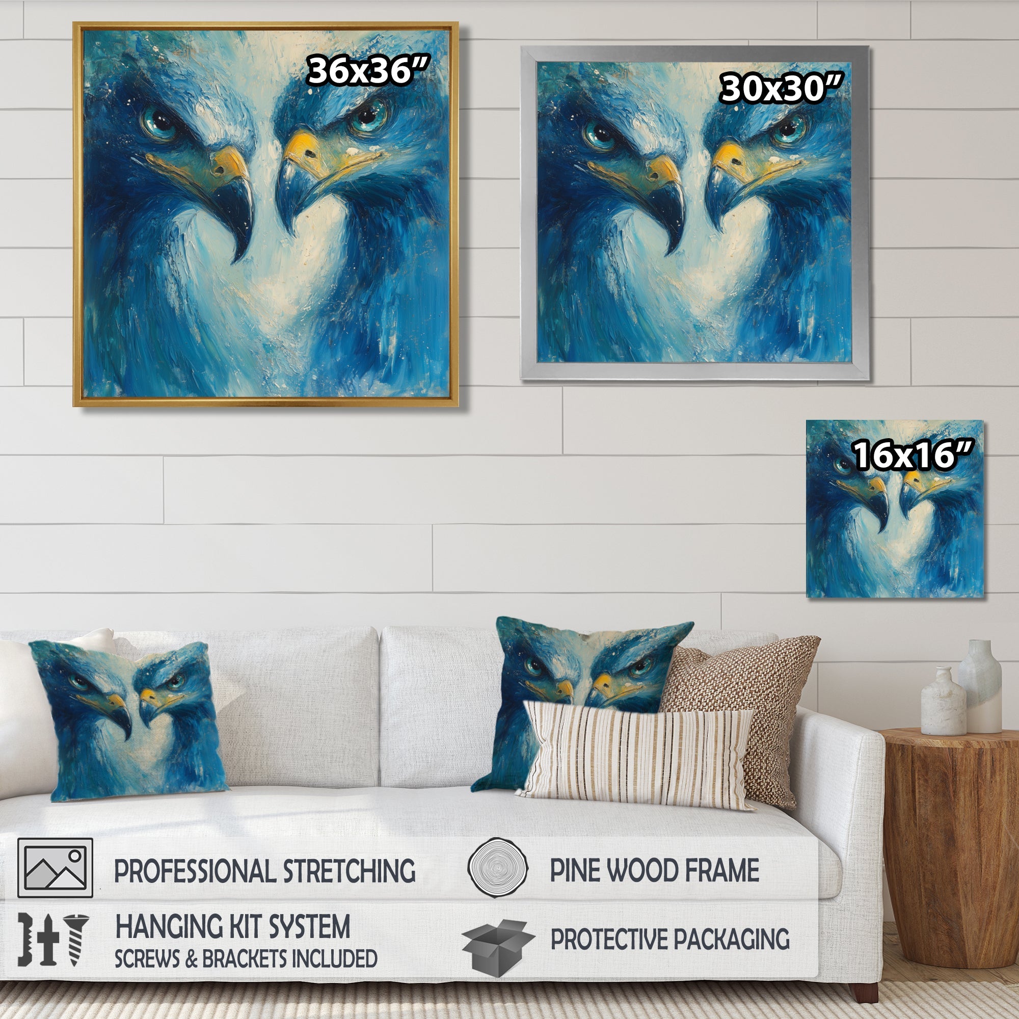 Blue Eagle Odins Eagles - Eagle Home Decor Art