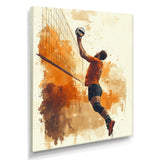 Orange Serving Strong - Volleyball Canvas Wall Art