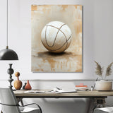 White Volleyball Ballon Minimalism Vibes - Volleyball Canvas Wall Art
