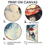 Red Snowmobile Freestyle Accented With Blue - Winter Sport Canvas Wall Art