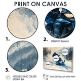 Blue Snowmobile Hill Cross Accented With White I - Winter Sport Canvas Wall Art