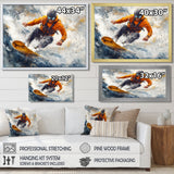 Yellow Wakeboard Big Air Accented With Grey I - Winter Sport Canvas Wall Art