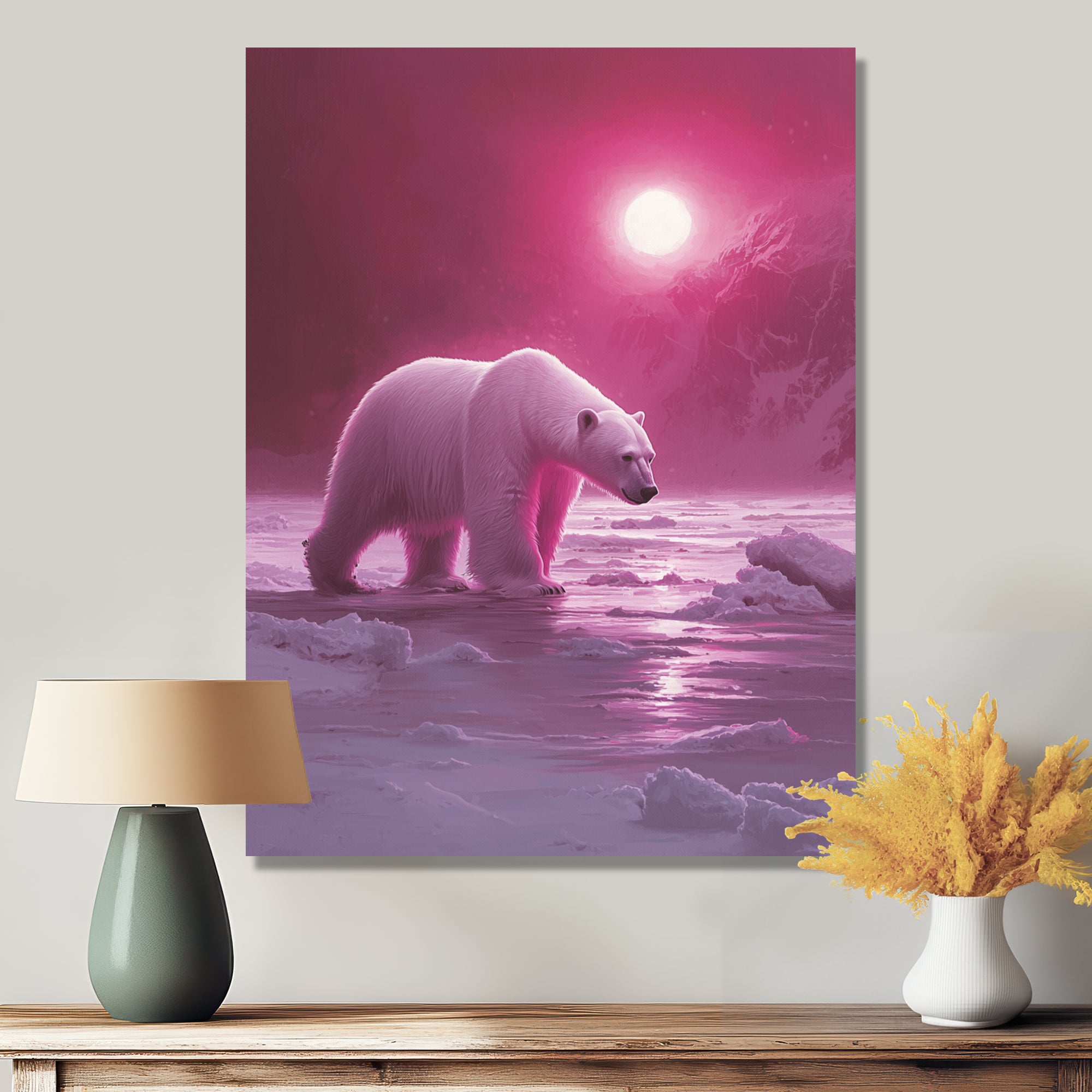 Polar Bear In The Midnight Sun - Bear Wall Decor