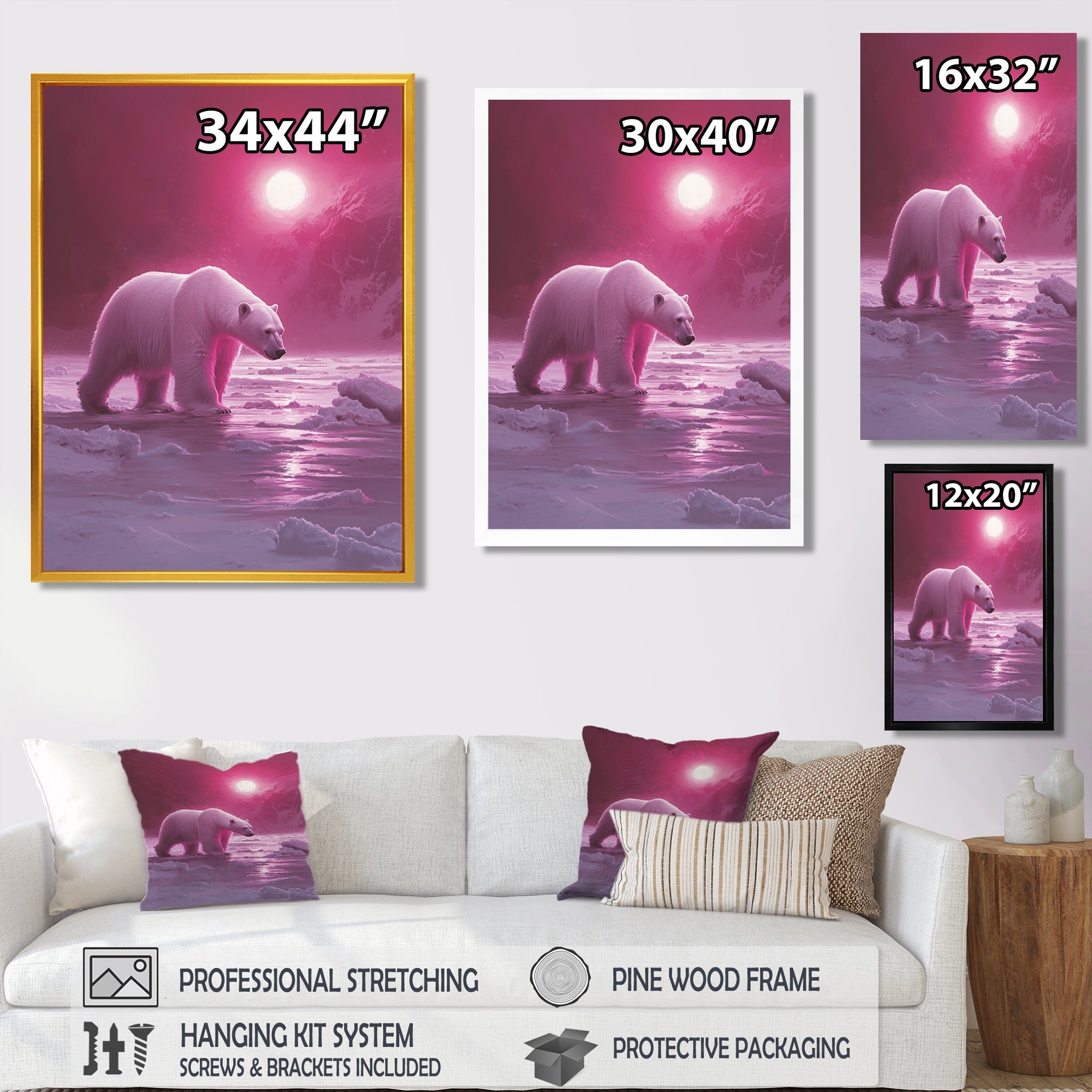 Polar Bear In The Midnight Sun - Bear Wall Decor