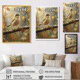 Cute Bird Sparrow On A Fallen Branch - Bird Living Room Wall Art