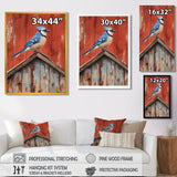 Blue Jay On The Barn Roof - Blue Bird Wall Art