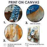 Blue Jay On The Farm Gate - Bird Framed Canvas Art