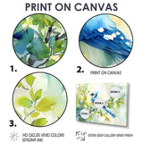 Pastel Blue Jay Perched On A Branch - Bird Living Room Wall Art