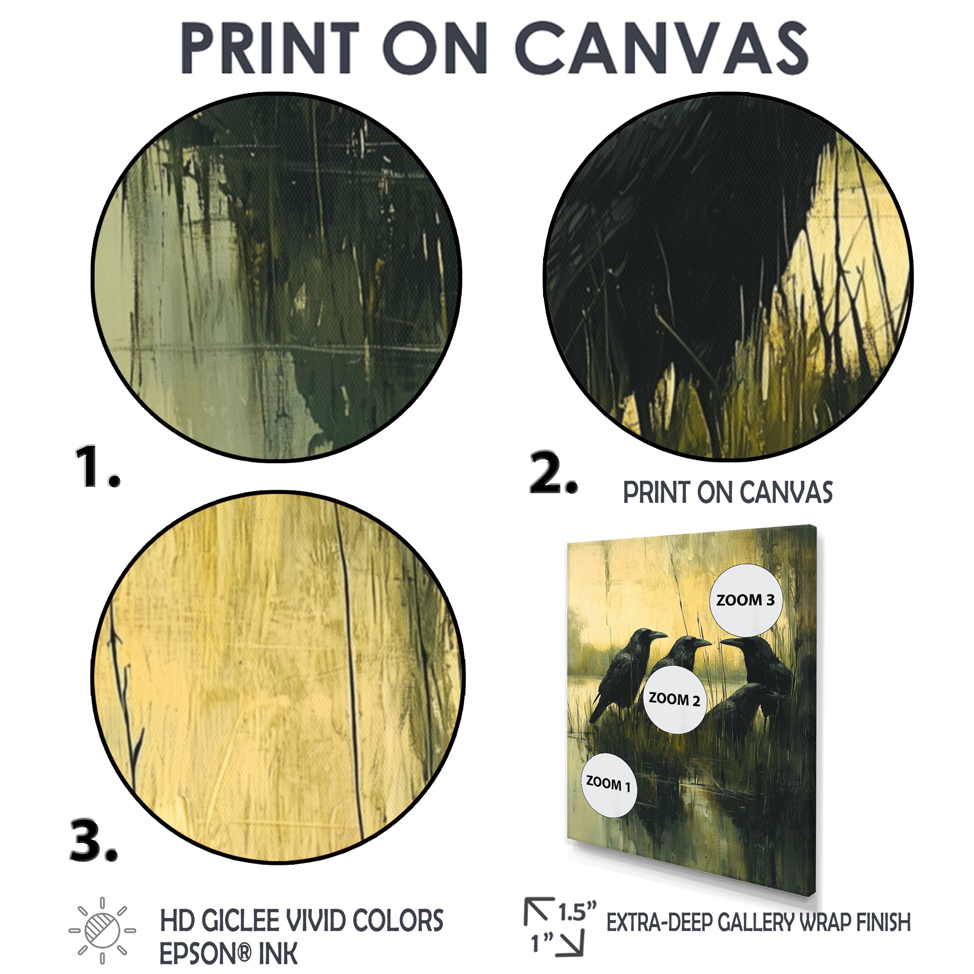 Dark Crows By The Farm Pond - Bird Wall Decor