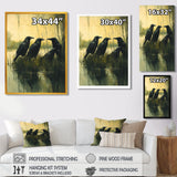Dark Crows By The Farm Pond - Bird Wall Decor