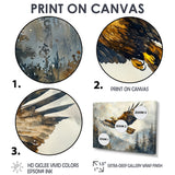 Brown Eagle Soaring Above The Valley - Brown Bird Wall Art