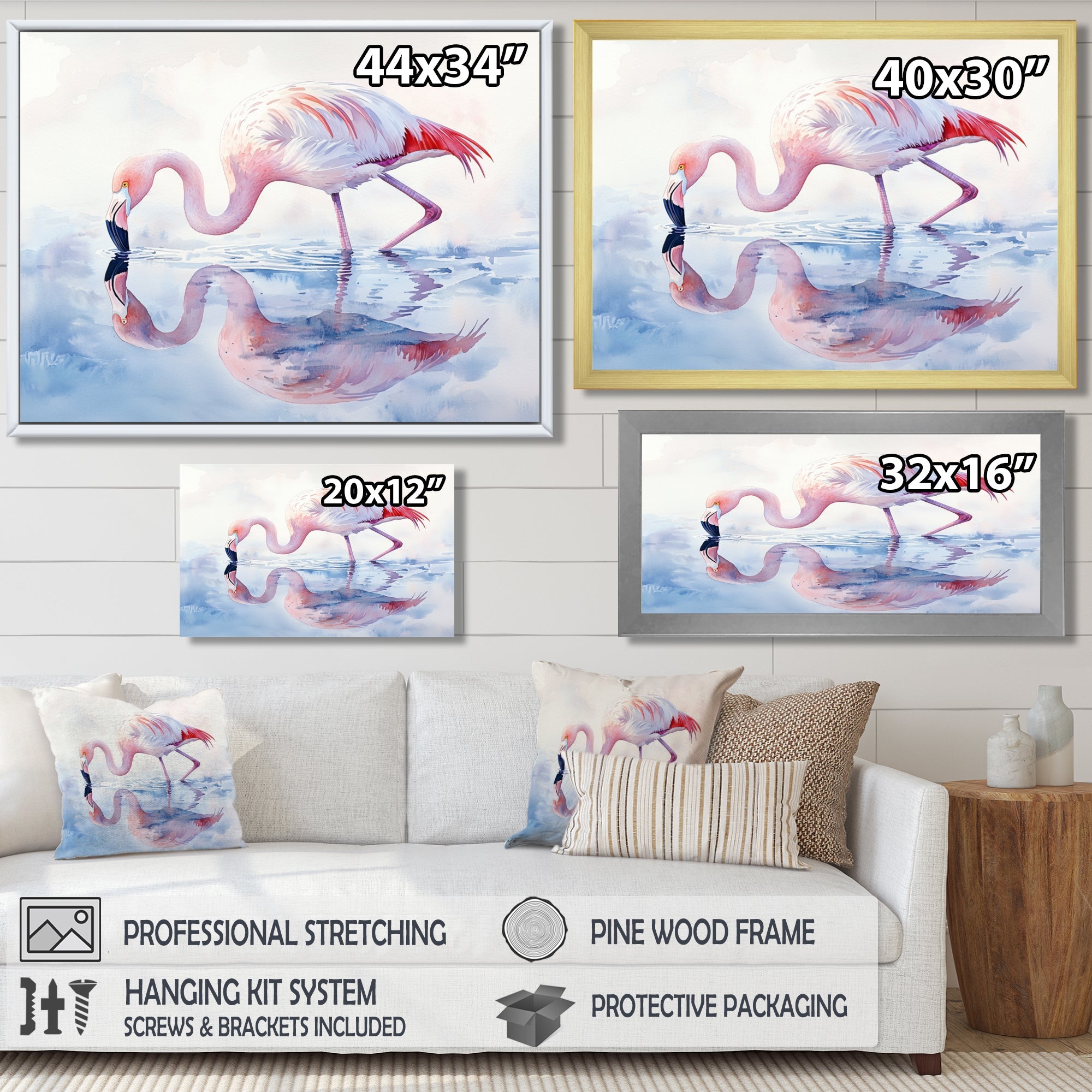 Flamingo Reflections - Flamingo Home Decor Art