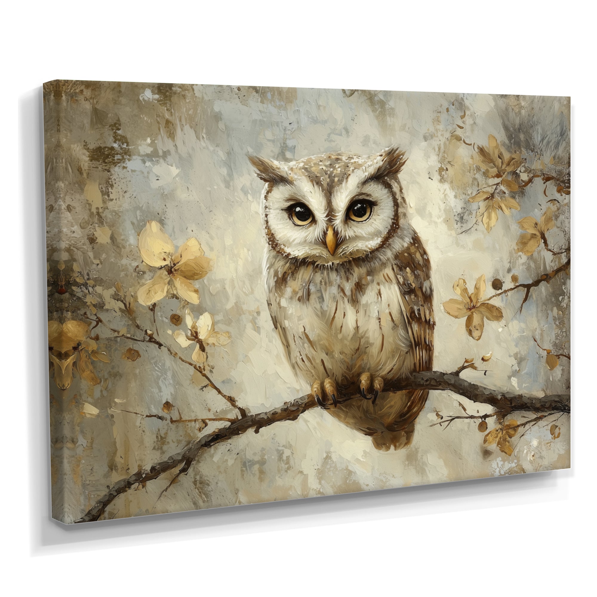 Gentle Owl In Winter - Owl Bedroom Wall Art